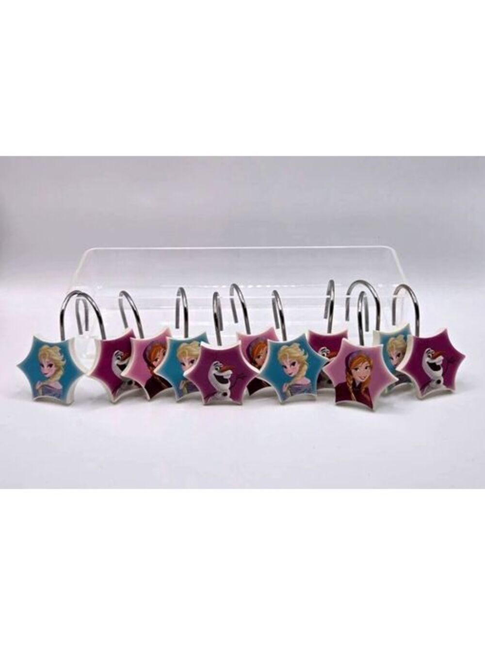 Disney Frozen Shower Curtain Hooks Set of 11 Elsa Anna Olaf Resin